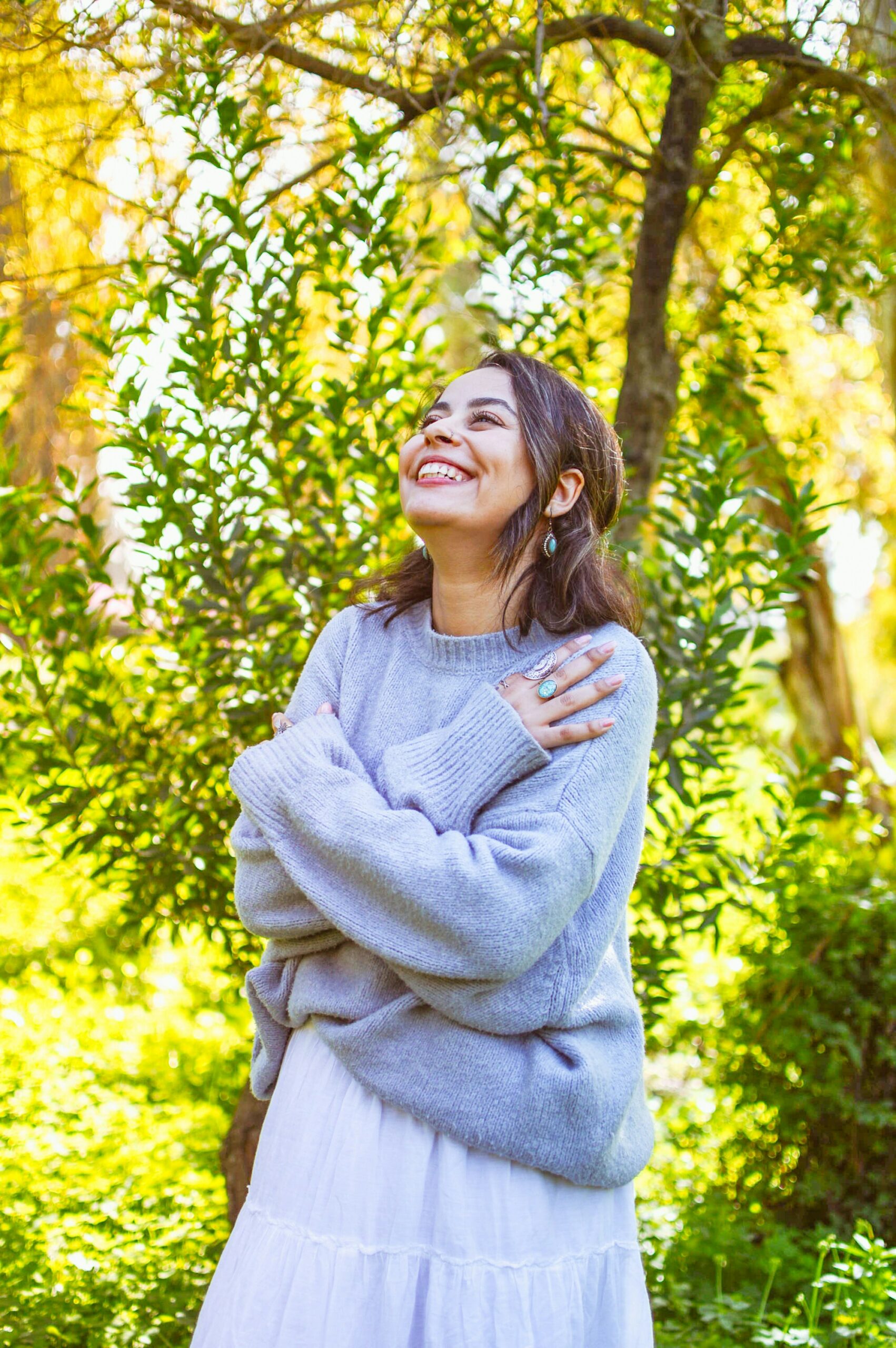 Happy balanced woman